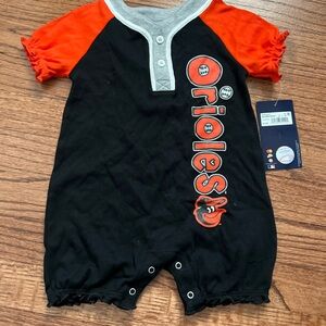 NWT Orioles Girls 12 month One Piece - Black and Orange